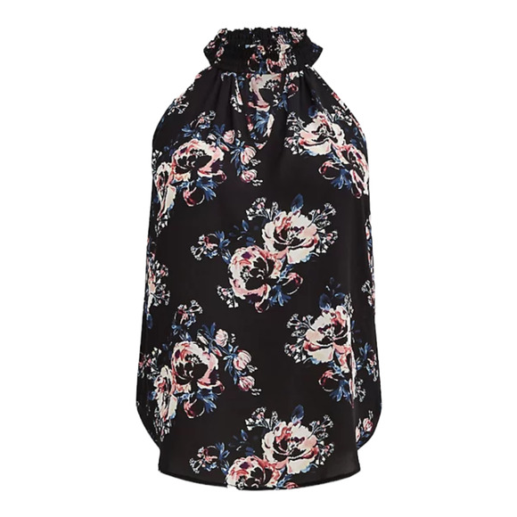 Torrid NWT Keyhole Halter - Georgette Floral Black Size 1X High Neck Sleeveless - Picture 6 of 9